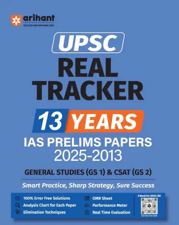 ARIHANT UPSC REAL TRACKER  ( 13 Year IAS  Prelims Paper 2025-2013 ) General Studies ( GS1 ) & CSAT ( GS2 ) | English | B&W - Image 2