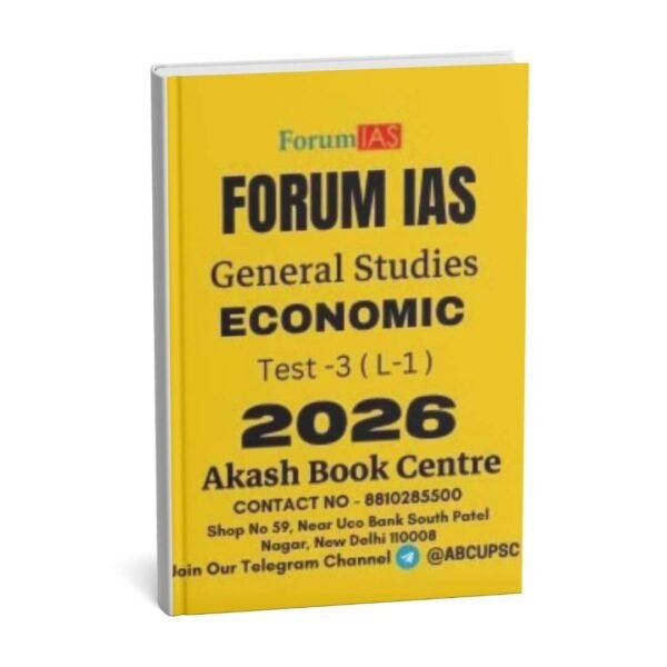 FORUM IAS GENERAL STUDIES (Economics  ) Test -3 ( L-1 ) 2026 | English | B&W