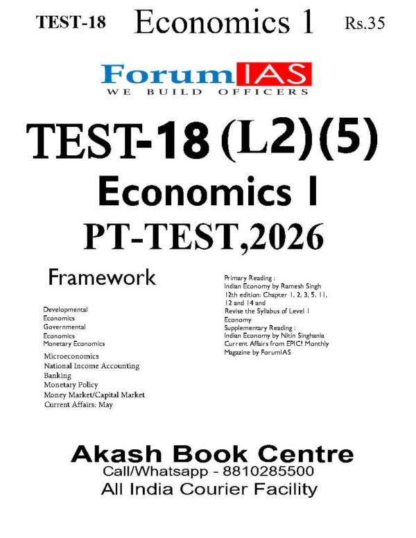 FORUM IAS GENERAL STUDIES ( Economy -1  ) Test -18 ( L-2 )[ 5 ]  2026 | English | B&W - Image 2