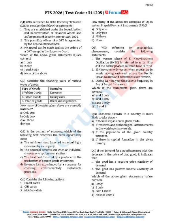 FORUM IAS GENERAL STUDIES ( Economy -1  ) Test -18 ( L-2 )[ 5 ]  2026 | English | B&W - Image 4