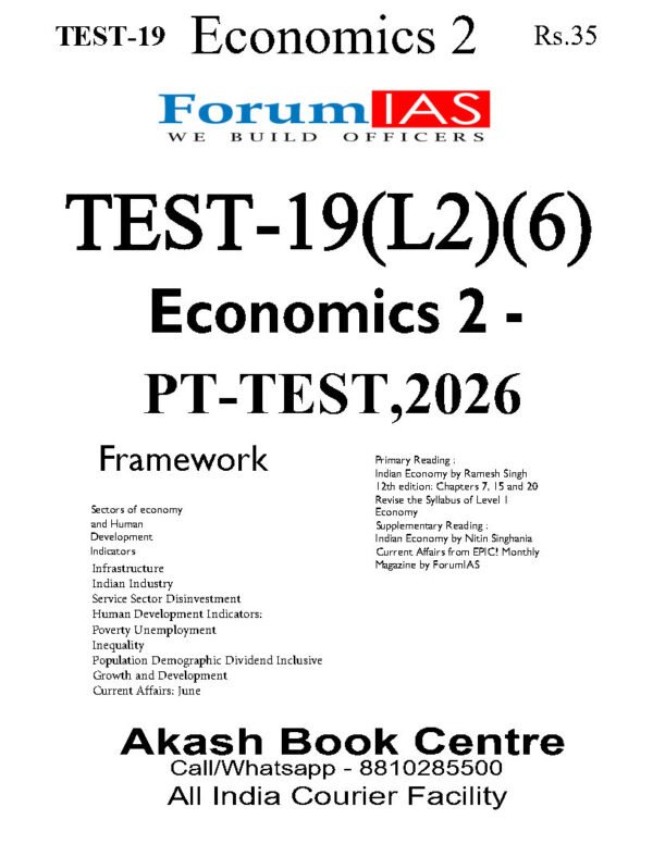 FORUM IAS GENERAL STUDIES ( Economy - 2 ) Test -19 ( L-2 )[ 6 ]  2026 | English | B&W - Image 2