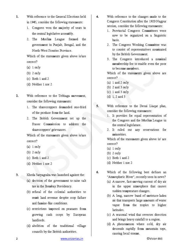 Vision IAS GENERAL STUDIES [P] ( Modern Indian  ) Test -6 (6315 ) 2026 | English | B&W - Image 4