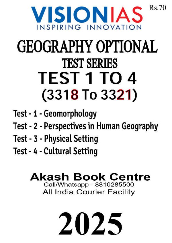 VISION IAS GEOGRAPHY  ( Optional Test Series ) Test -1 to 4 [ 3318 to 3321 ] | English | 2025 | B&W - Image 2