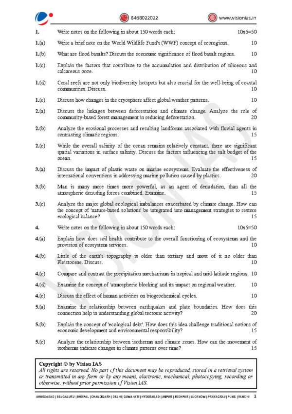 VISION IAS GEOGRAPHY  ( Optional Test Series ) Test -1 to 4 [ 3318 to 3321 ] | English | 2025 | B&W - Image 4