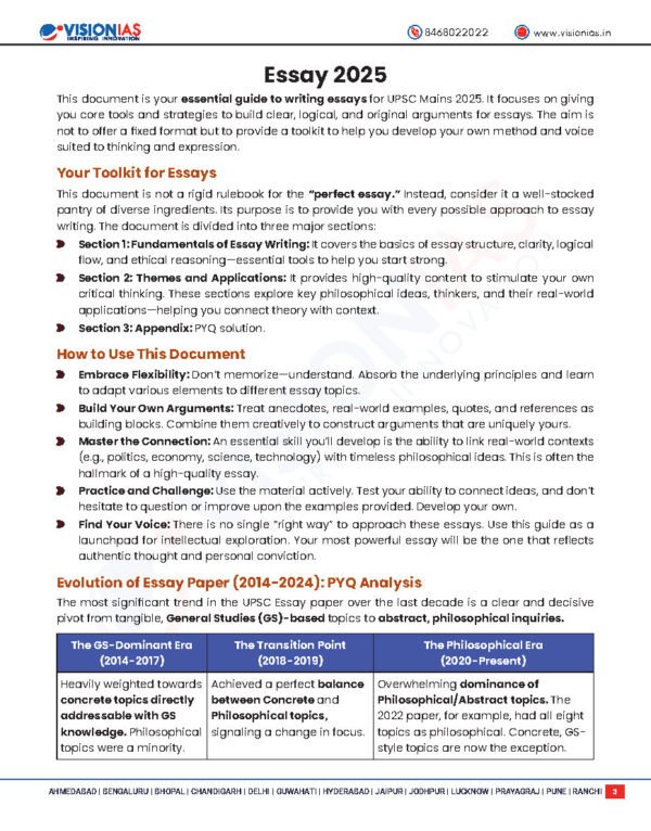 Vision IAS ESSAY ( Value Added Material Mains ) 2025 | English | B&W - Image 4
